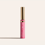LipSense HydraMatte pink lip color bottle with a tall gold cap on a light beige background
