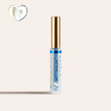 LipSense moisturizing gloss in a clear tube with blue star pattern and a tall gold cap.